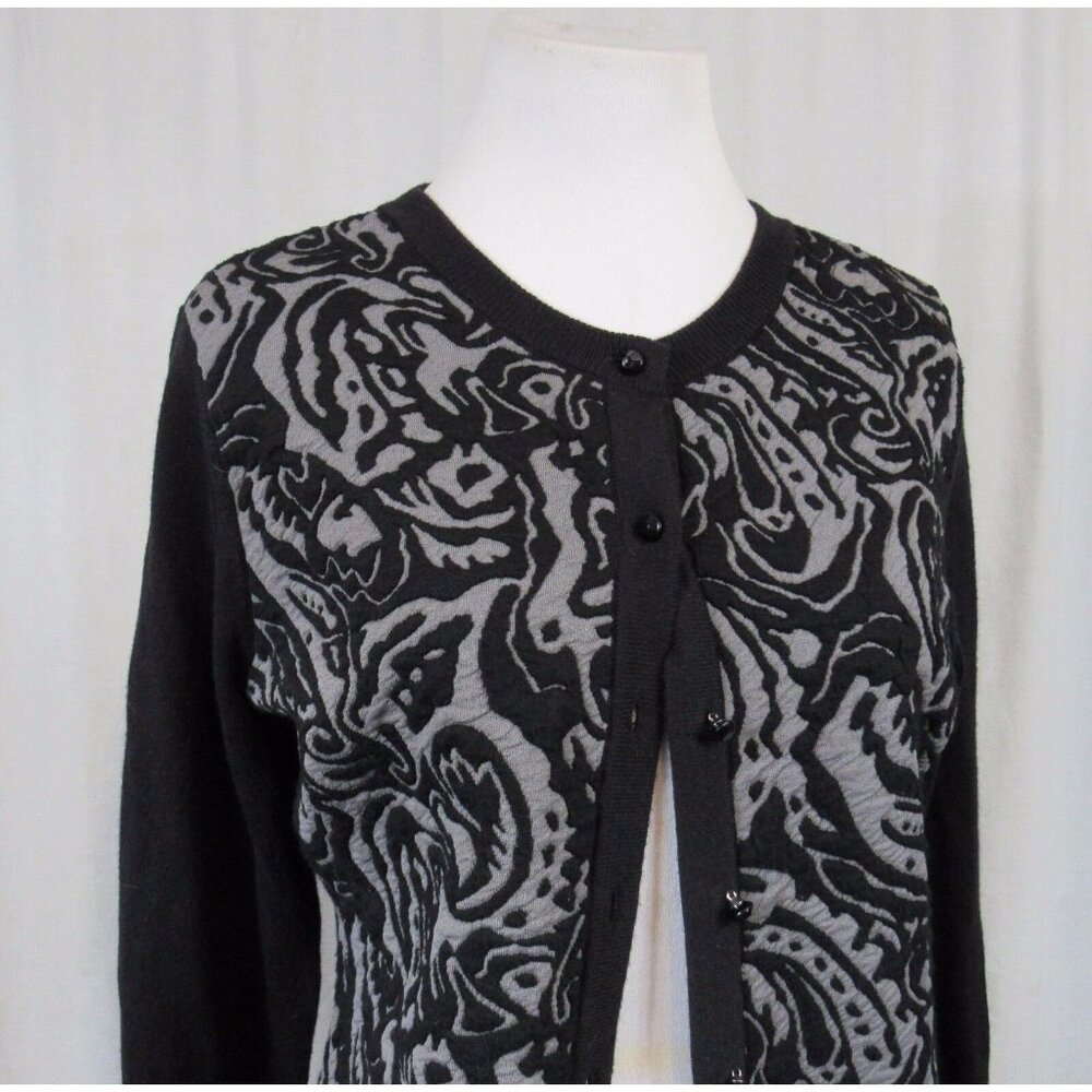 New York & Company Black Gray Thin Cardigan S - Picture 2 of 5